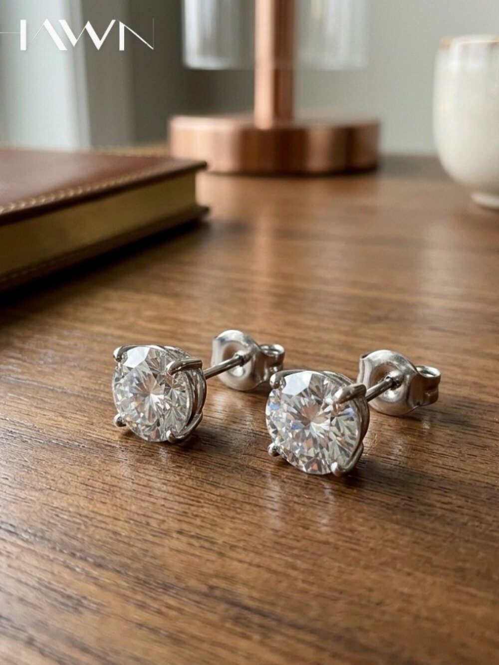 Mens Moissanite Stud Earrings, 0.2-1.6CT, GRA Certified